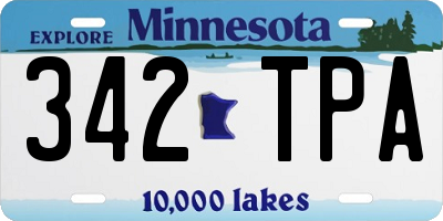 MN license plate 342TPA