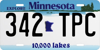 MN license plate 342TPC