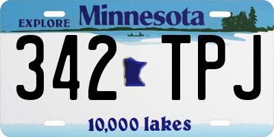MN license plate 342TPJ