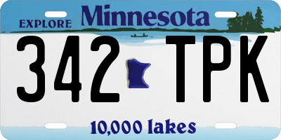 MN license plate 342TPK