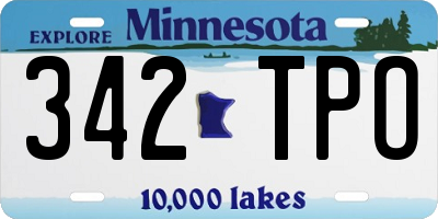 MN license plate 342TPO