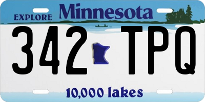 MN license plate 342TPQ