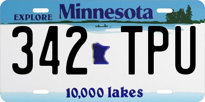 MN license plate 342TPU