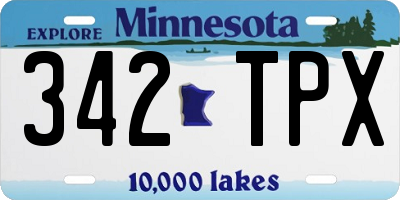 MN license plate 342TPX