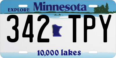 MN license plate 342TPY