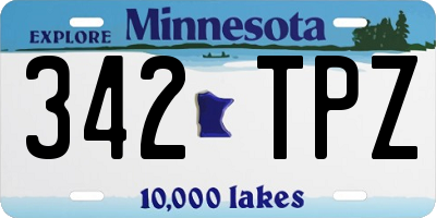 MN license plate 342TPZ