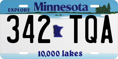 MN license plate 342TQA
