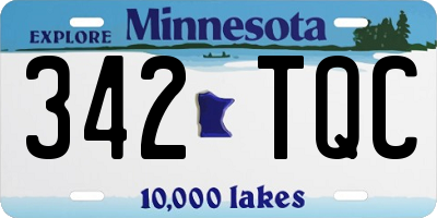 MN license plate 342TQC