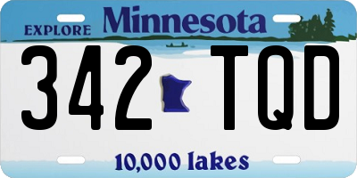 MN license plate 342TQD