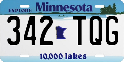 MN license plate 342TQG