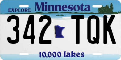 MN license plate 342TQK