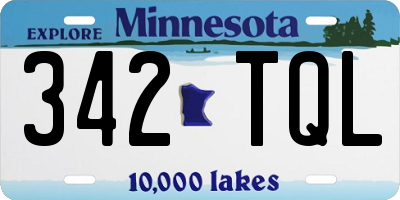MN license plate 342TQL