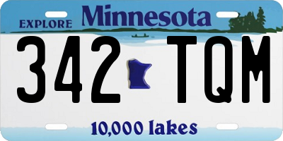 MN license plate 342TQM