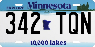 MN license plate 342TQN