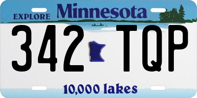 MN license plate 342TQP