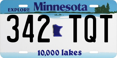MN license plate 342TQT