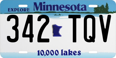 MN license plate 342TQV