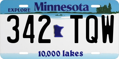MN license plate 342TQW