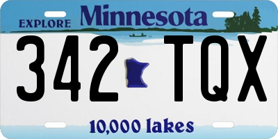 MN license plate 342TQX
