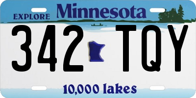 MN license plate 342TQY