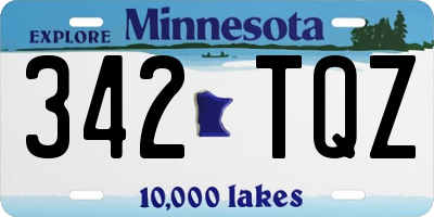MN license plate 342TQZ