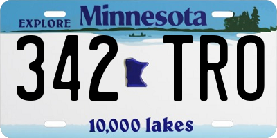 MN license plate 342TRO