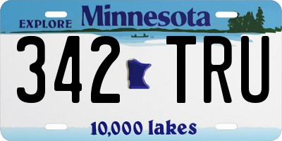 MN license plate 342TRU