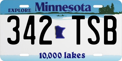 MN license plate 342TSB