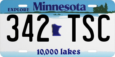 MN license plate 342TSC