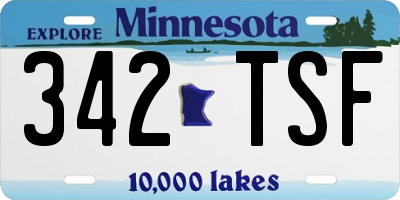 MN license plate 342TSF