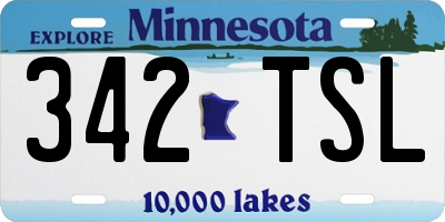 MN license plate 342TSL