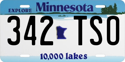 MN license plate 342TSO