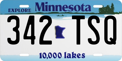 MN license plate 342TSQ