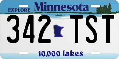 MN license plate 342TST