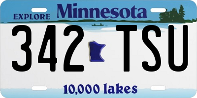 MN license plate 342TSU