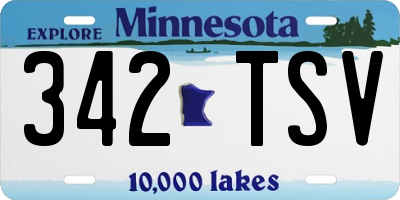 MN license plate 342TSV