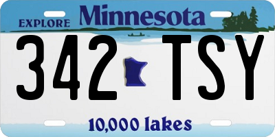 MN license plate 342TSY