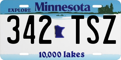 MN license plate 342TSZ