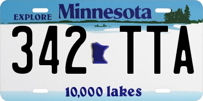 MN license plate 342TTA