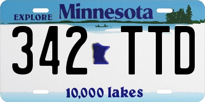 MN license plate 342TTD