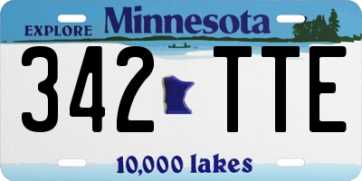 MN license plate 342TTE