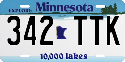 MN license plate 342TTK