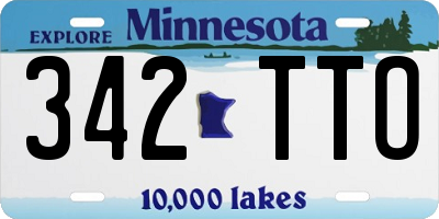 MN license plate 342TTO