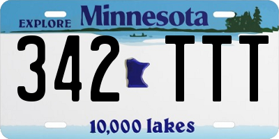 MN license plate 342TTT
