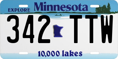 MN license plate 342TTW