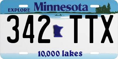 MN license plate 342TTX