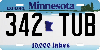 MN license plate 342TUB