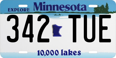 MN license plate 342TUE