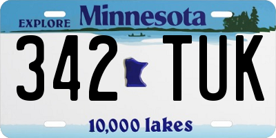 MN license plate 342TUK