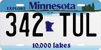 MN license plate 342TUL